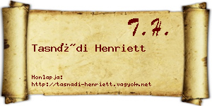 Tasnádi Henriett névjegykártya